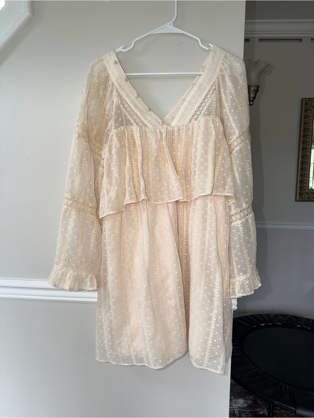 ASOS Cream Embroidered Dress